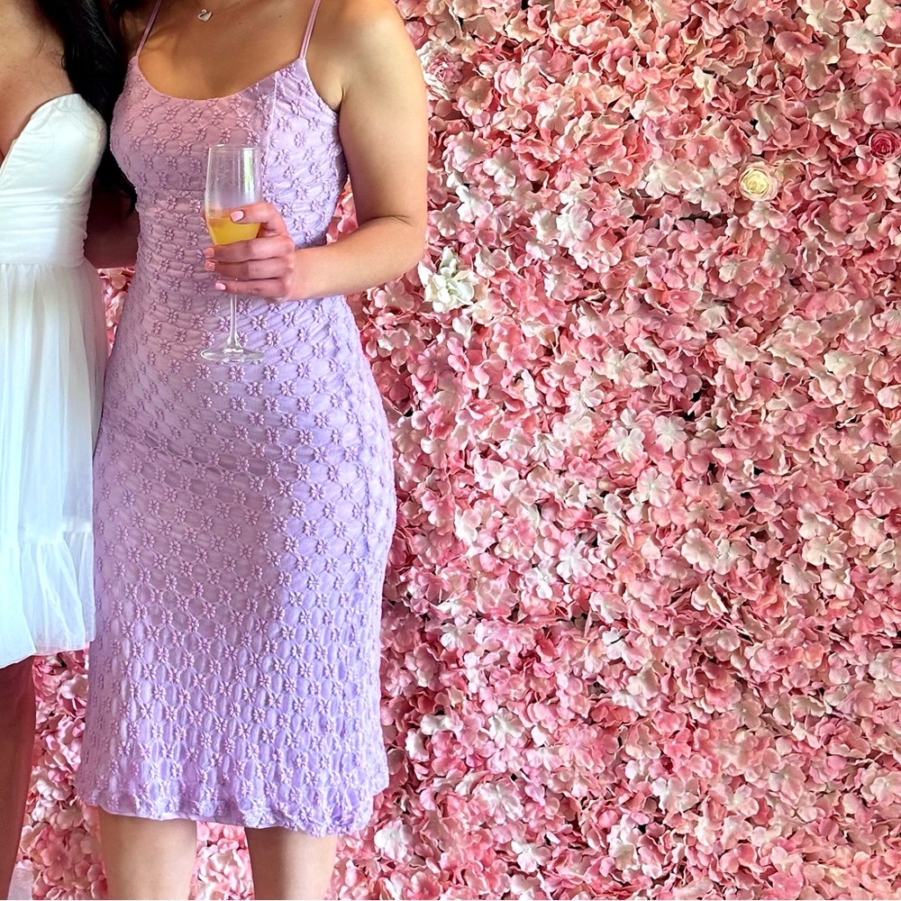 Lulus Lavender Lace Mini Dress